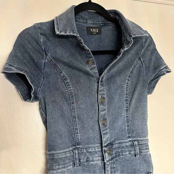 Vici Denim Jumpsuit - Picture 5 of 13